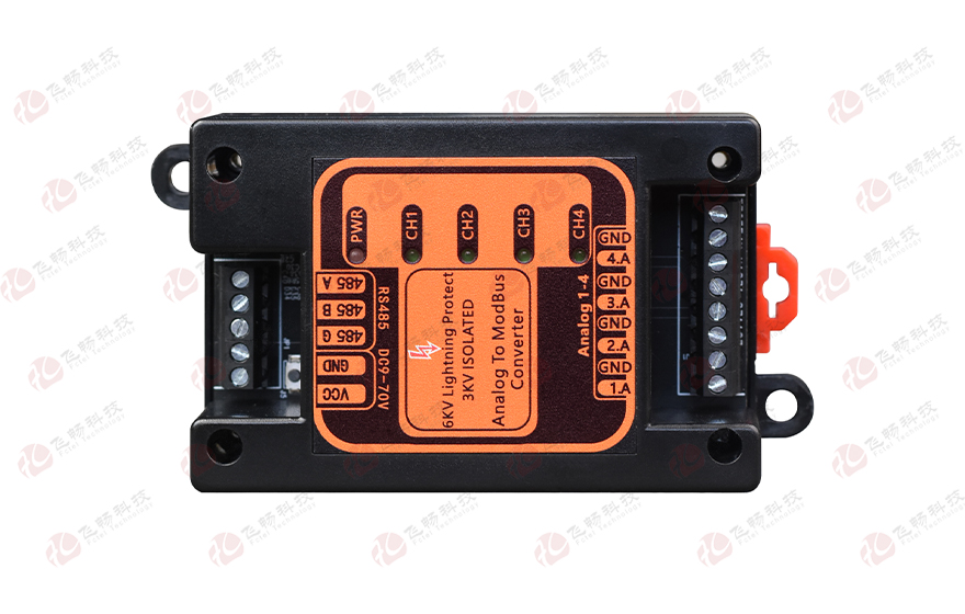 黄桃视频APP在线看黄科技-工业级 轨式4路模拟量输入 ModBus RTU